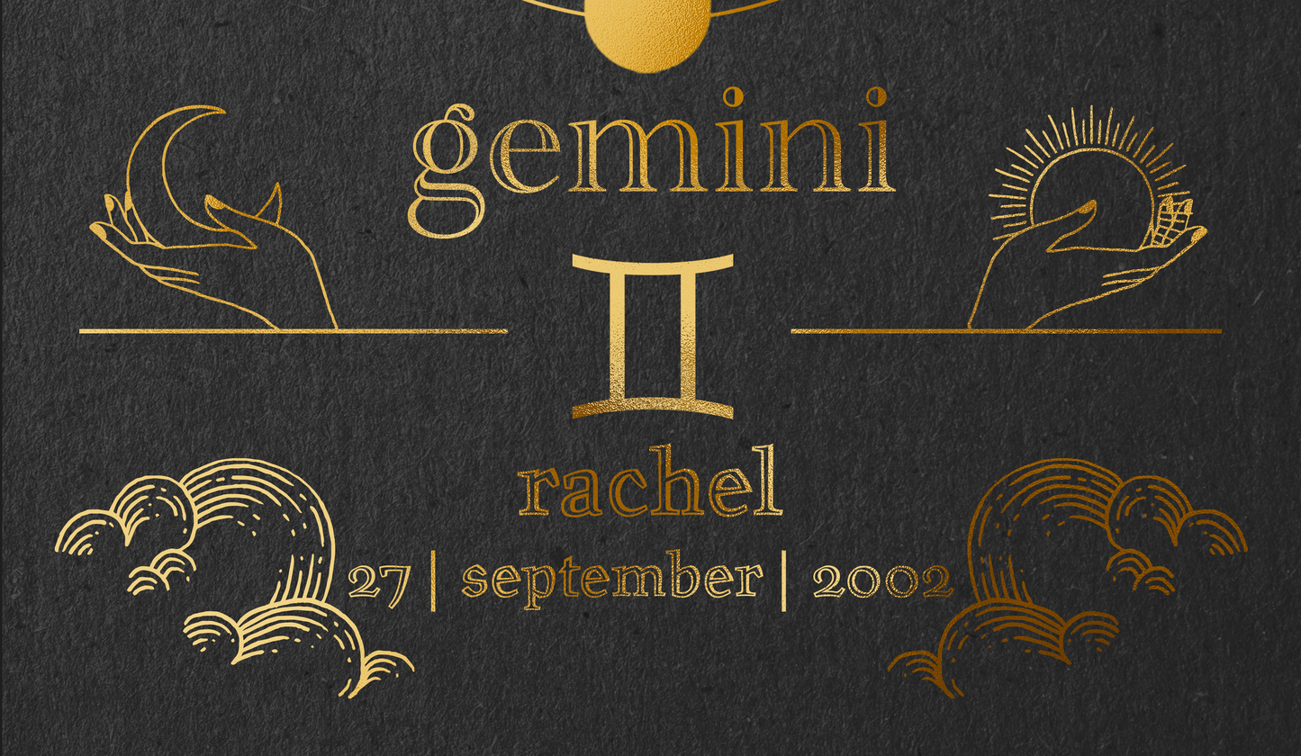 Gemini Foil Print - A Celestial Tribute to Your Zodiac Sign