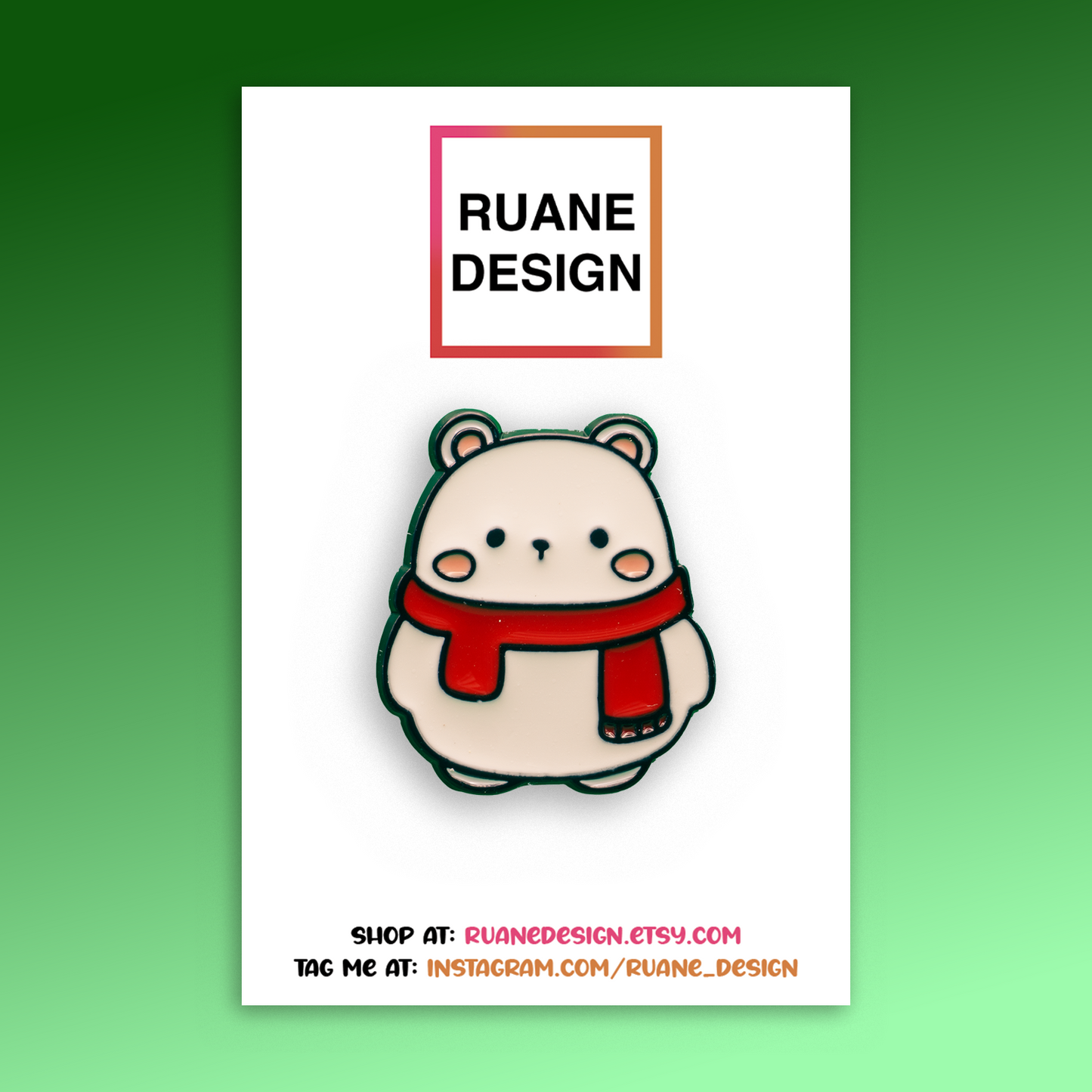 Festive Polar Bear Enamel Pin
