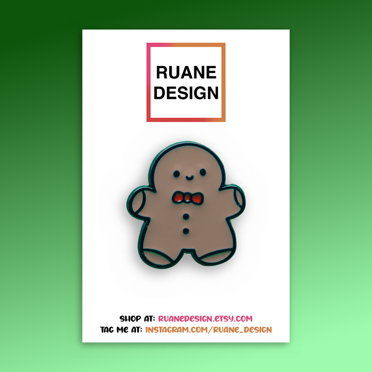 Festive Gingerbread Man Enamel Pin