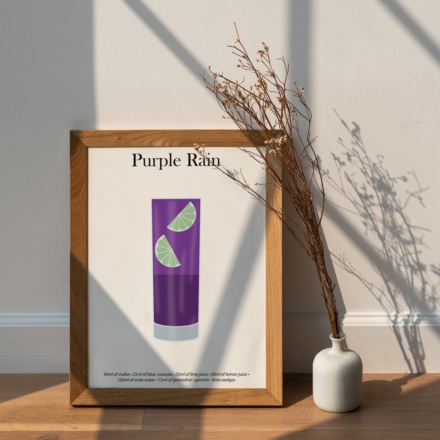 Purple Rain Cocktail Print - Elevate Your Home Bar with Artistic Flair!