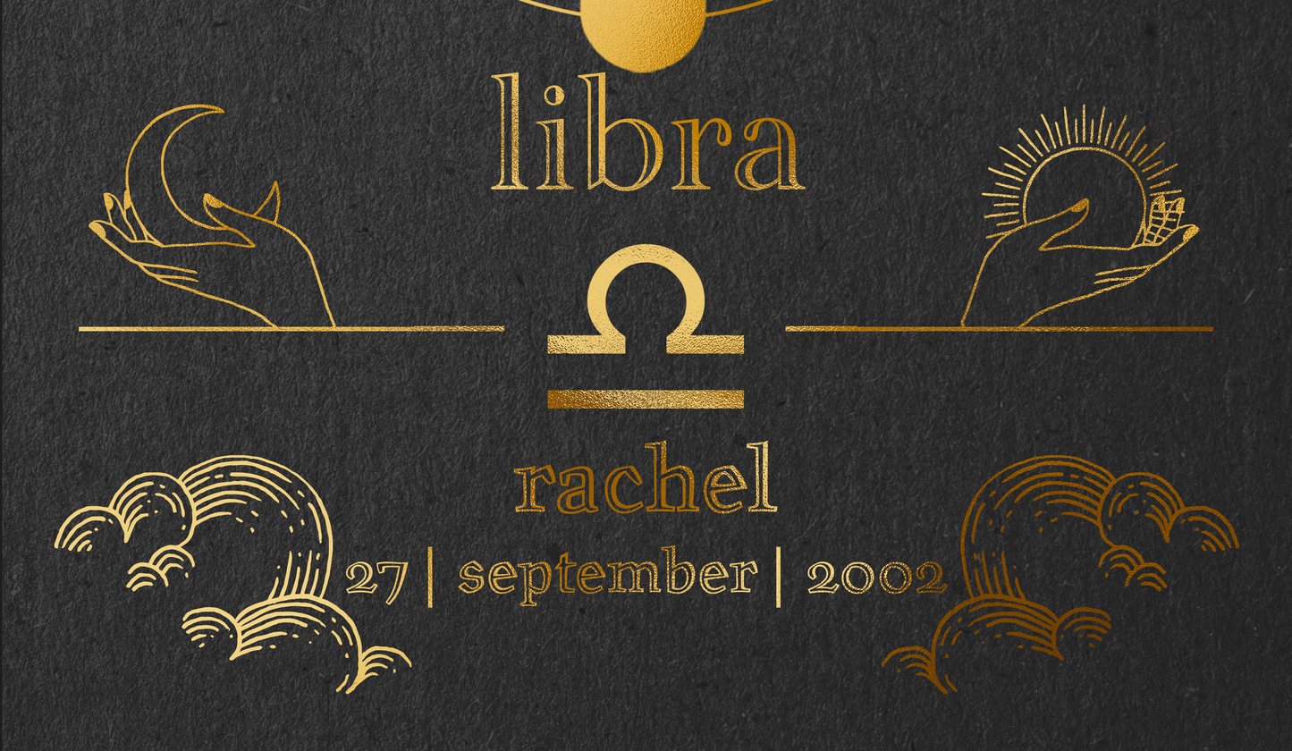 Libra Foil Print - A Celestial Tribute to Your Zodiac Sign