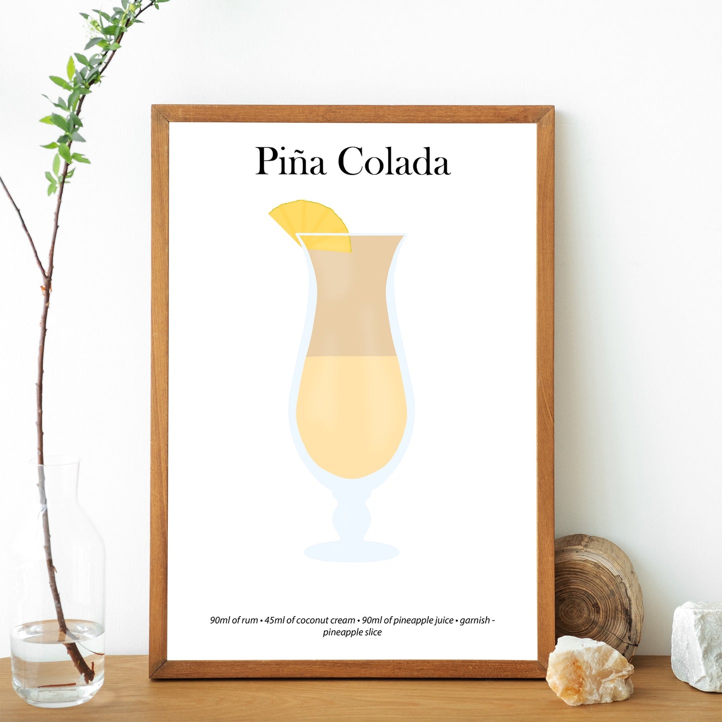 Piña Colada Cocktail Print - Elevate Your Home Bar with Artistic Flair!
