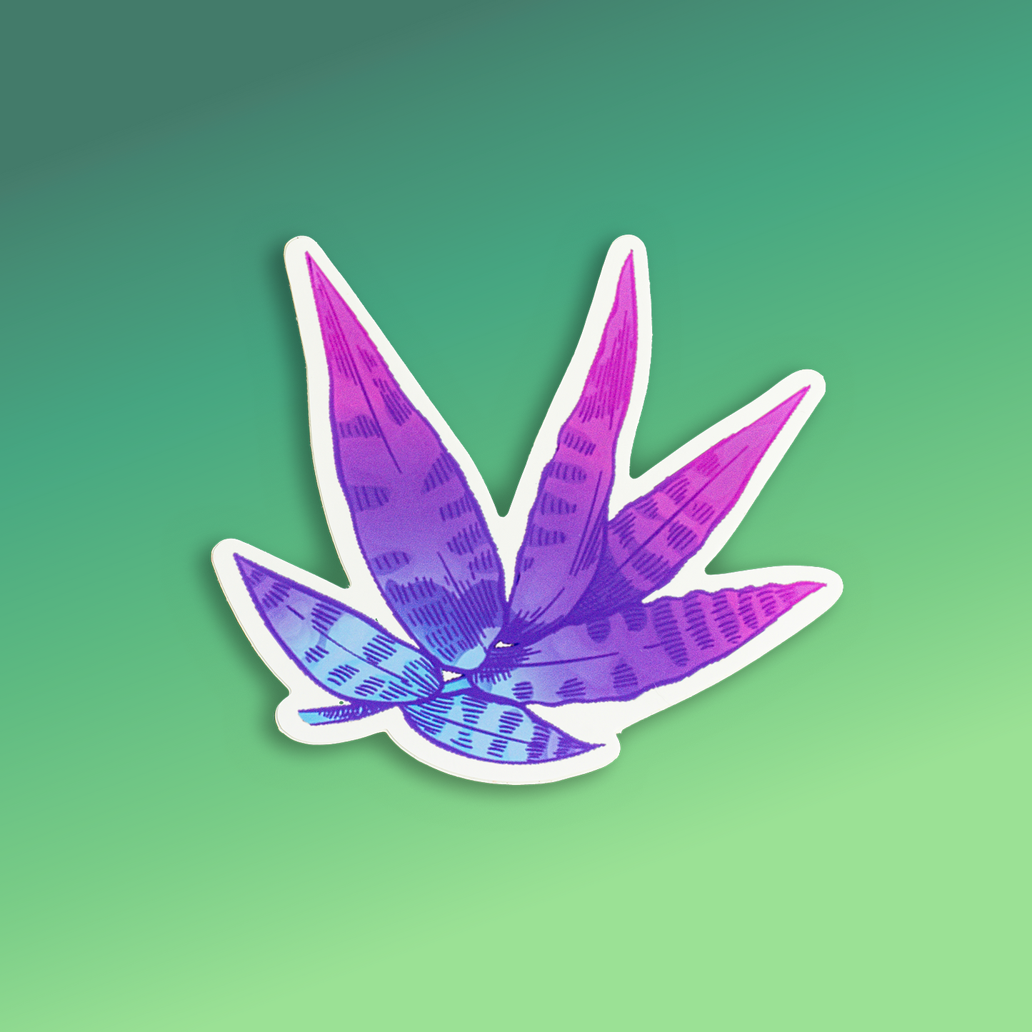 Neon Money Tree Leaf Sticker