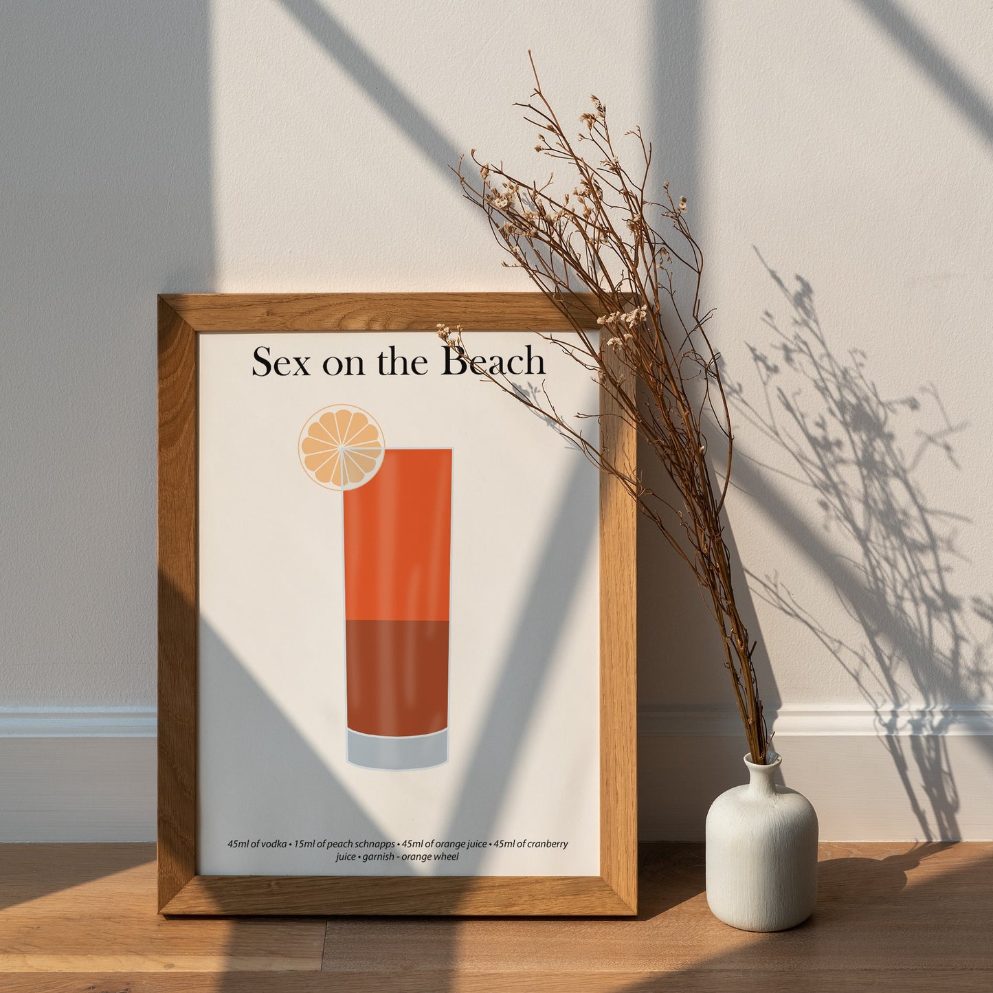 Sex one the Beach Cocktail Print - Elevate Your Home Bar with Artistic Flair!