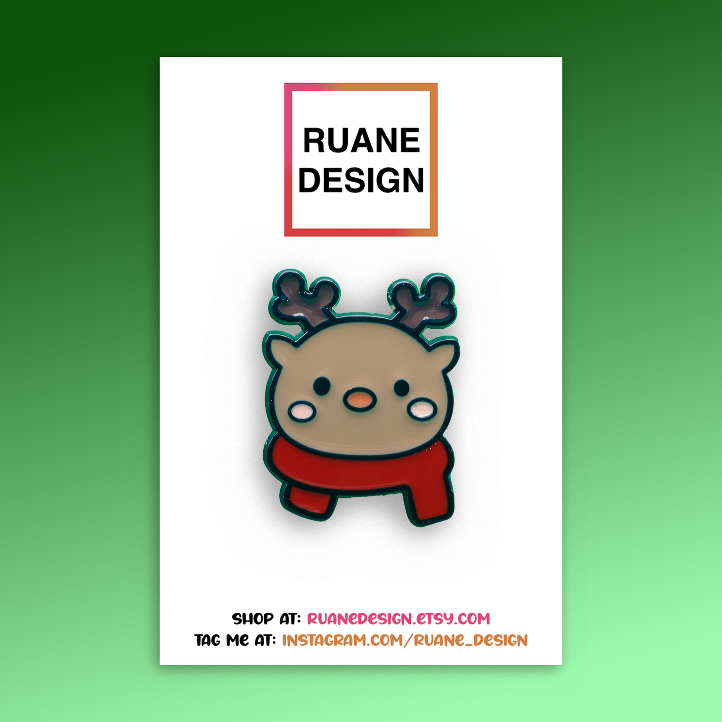 Festive Reindeer Enamel Pin