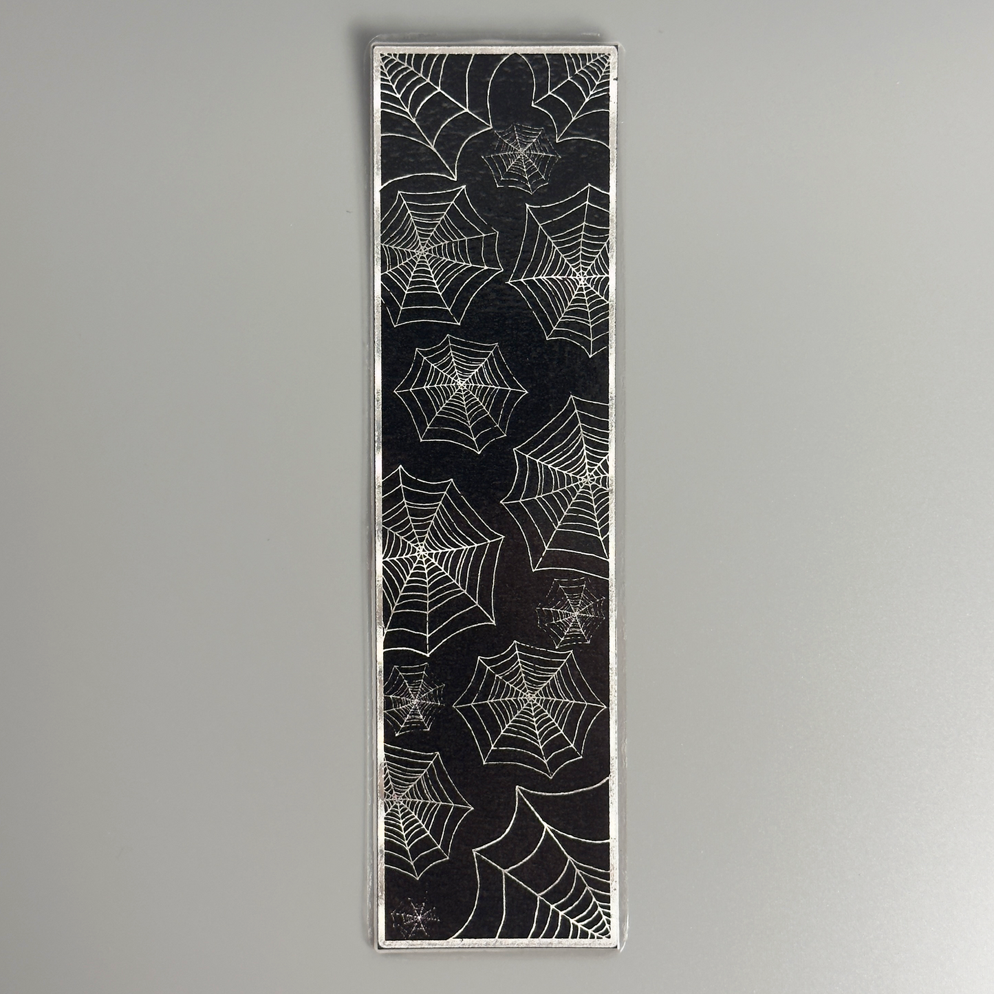 Holographic Spider Web Foiled Bookmark - A Web of Reading Wonder!
