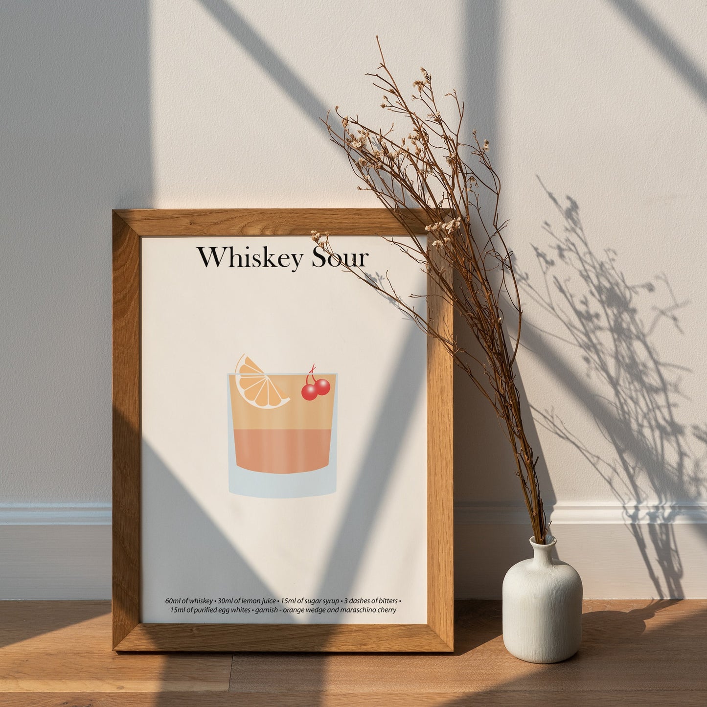 Whiskey Sour Cocktail Print - Elevate Your Home Bar with Artistic Flair!