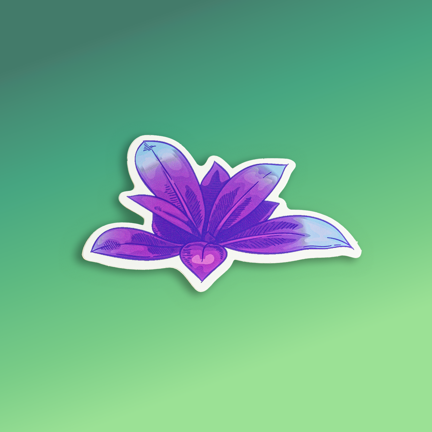 Neon Lotus Leaf Sticker