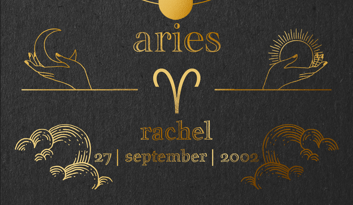 Aries Foil Print - A Celestial Tribute to Your Zodiac Sign