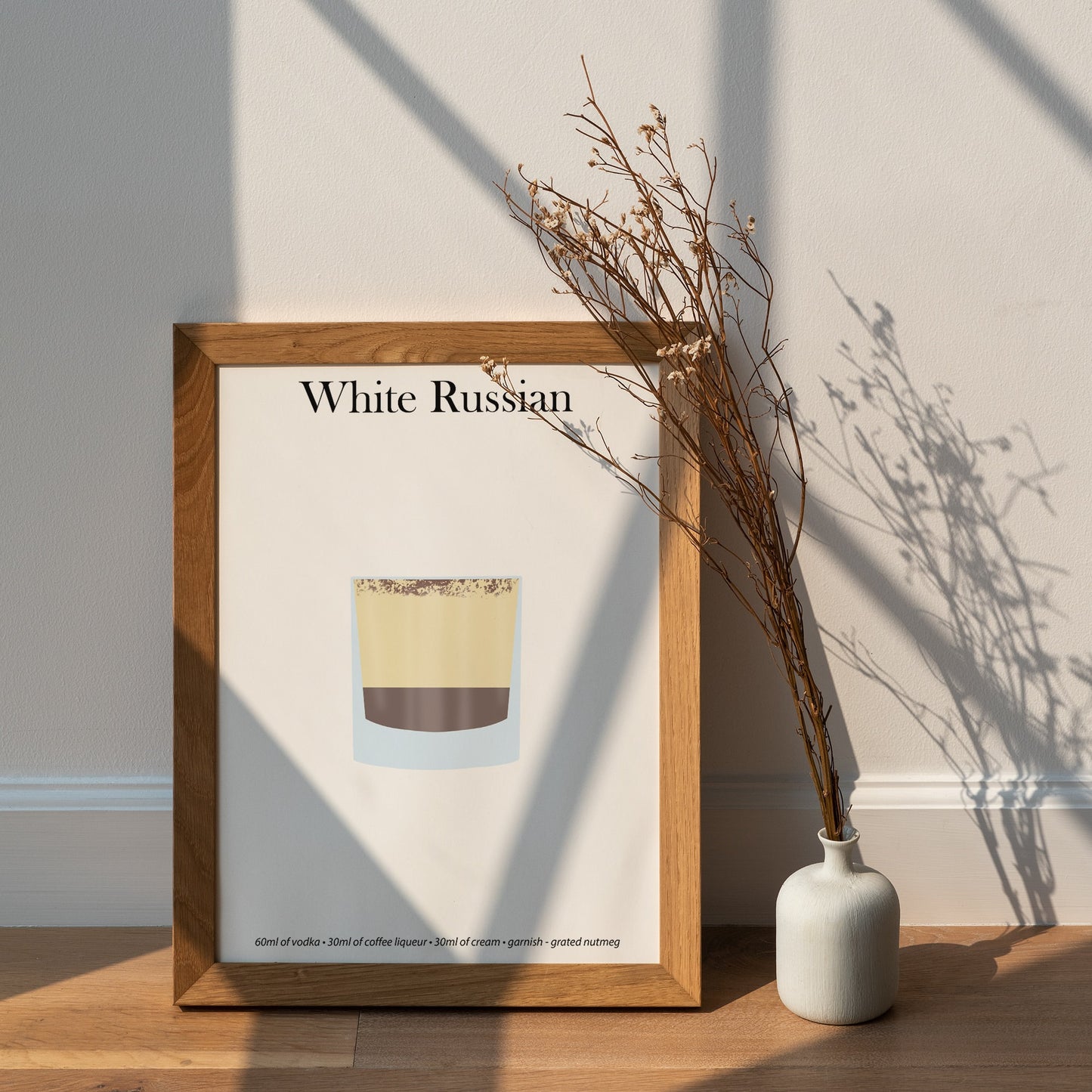 White Russian Cocktail Print - Elevate Your Home Bar with Artistic Flair!