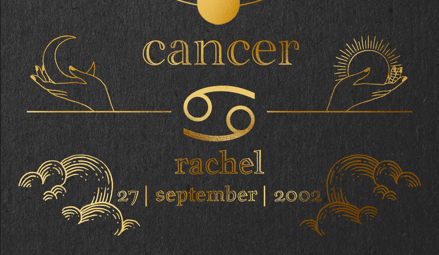 Cancer Foil Print - A Celestial Tribute to Your Zodiac Sign