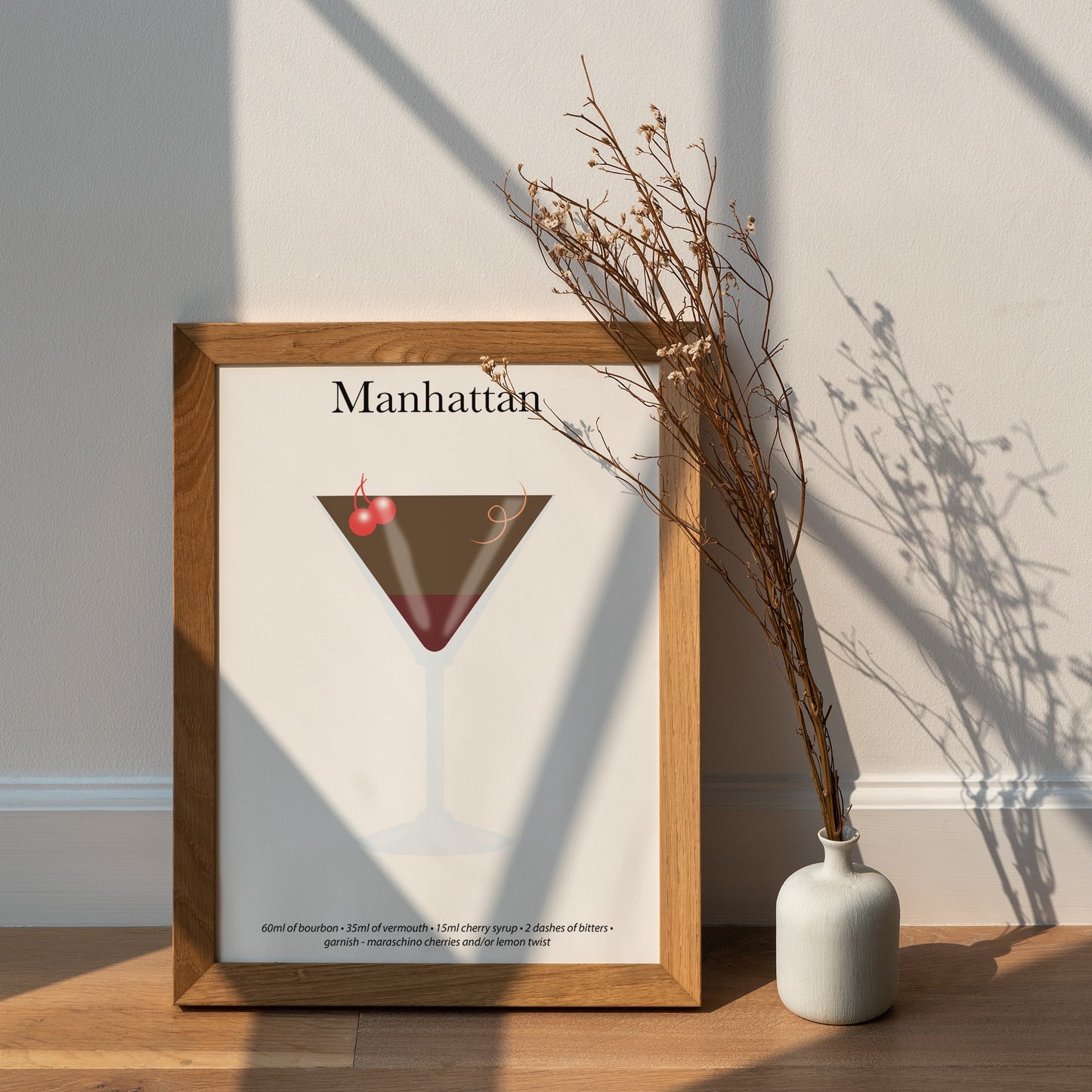 Manhattan Cocktail Print - Elevate Your Home Bar with Artistic Flair!