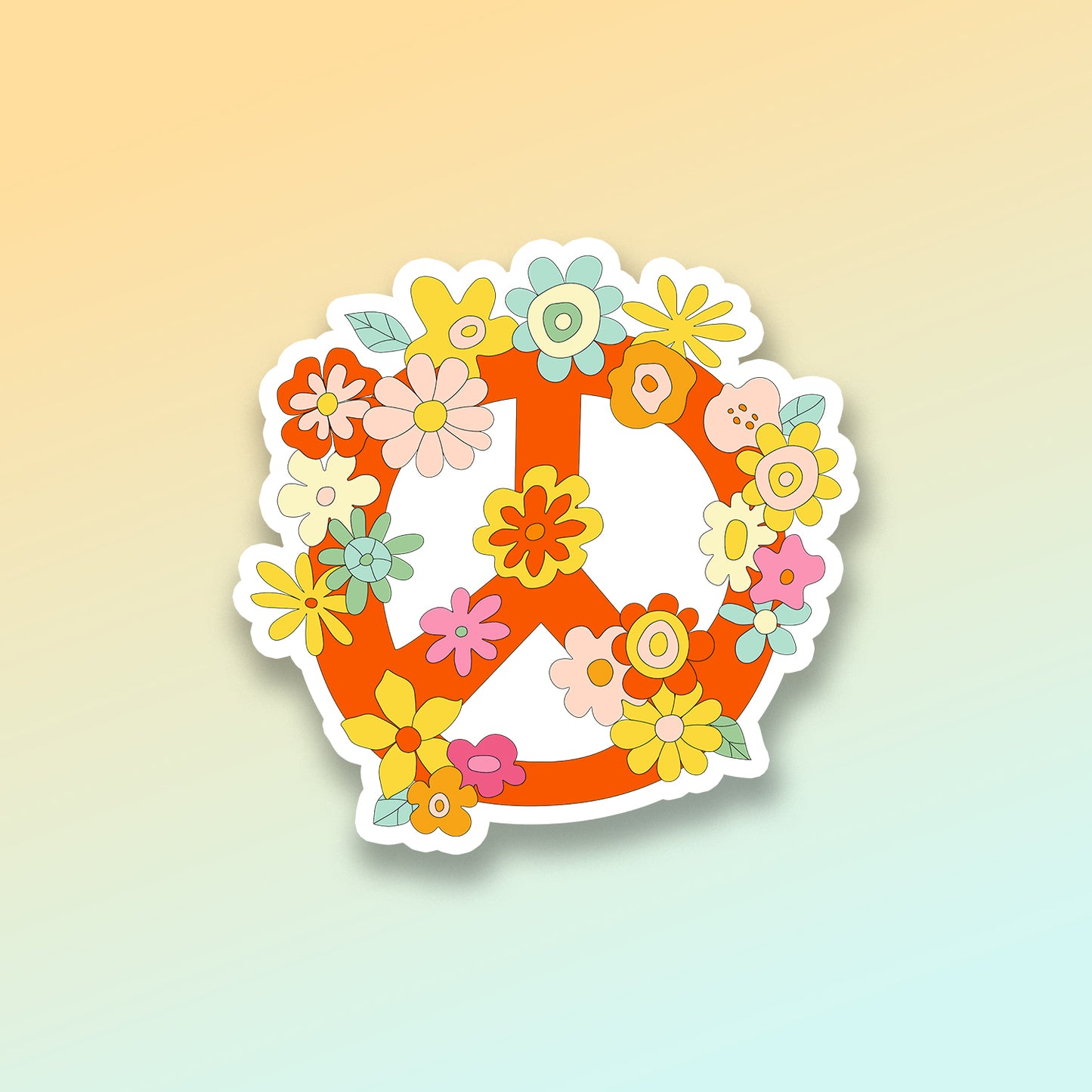 Peace and Flowers sticker