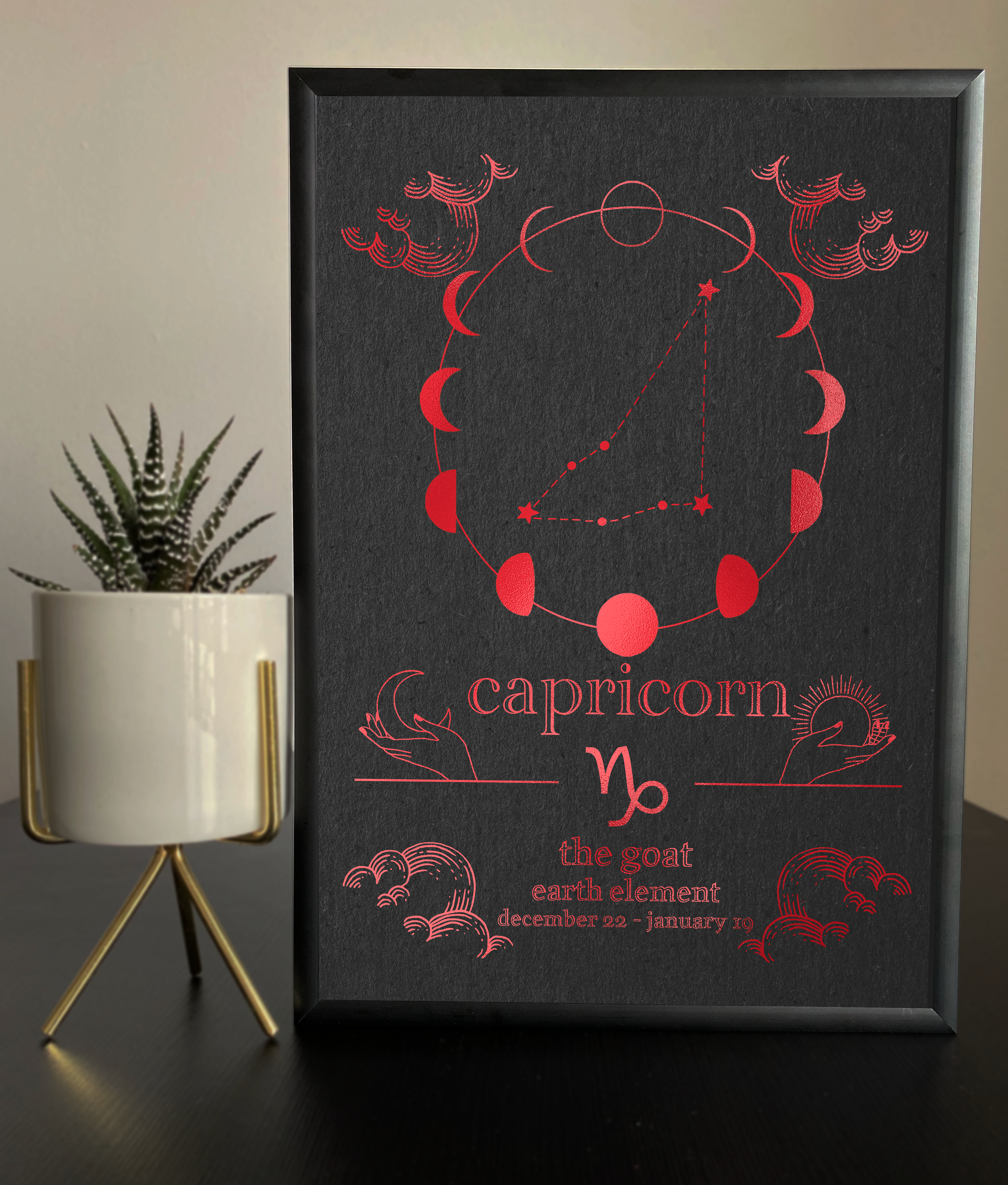 Capricorn Zodiac Foil Print