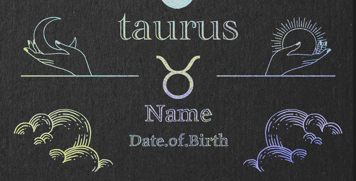 Taurus Zodiac Foil Print
