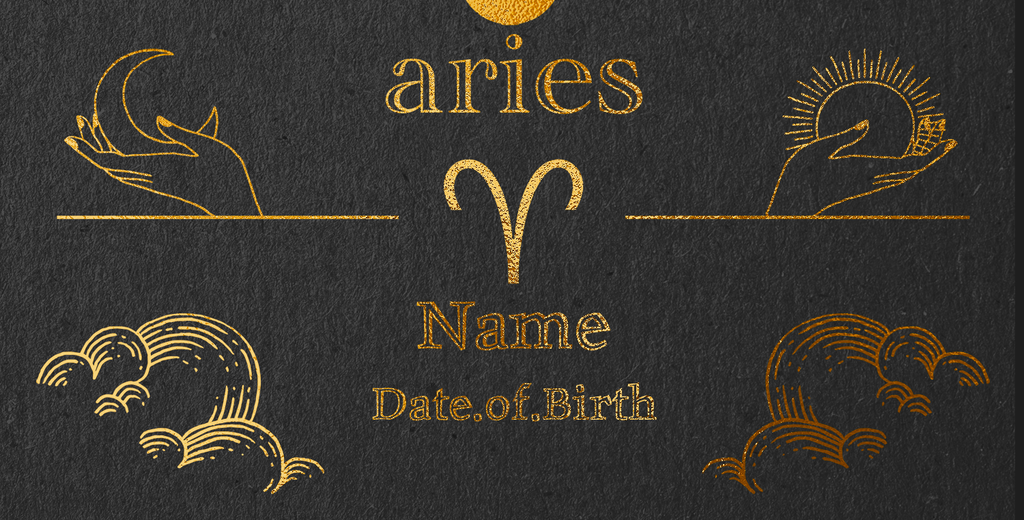 Aries Zodiac Foil Print