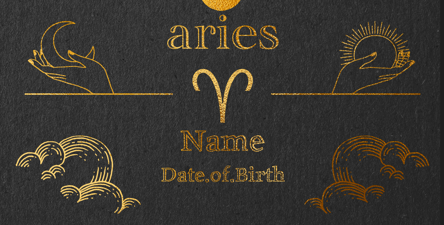 Aries Zodiac Foil Print