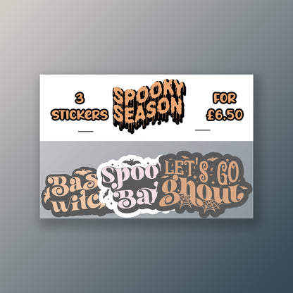 Spooky Season Sticker Pack – 3 Stickers