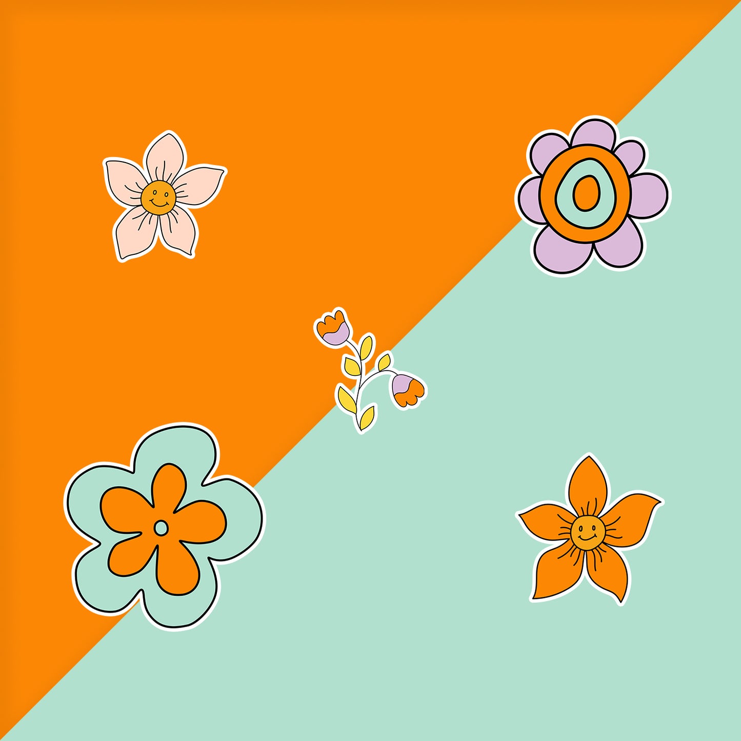 Flower Power sticker sheet