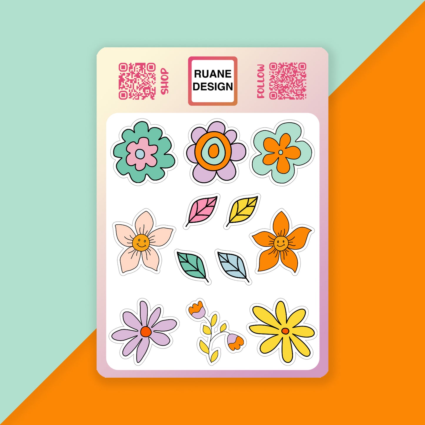 Flower Power sticker sheet