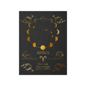 Aries Zodiac Foil Print