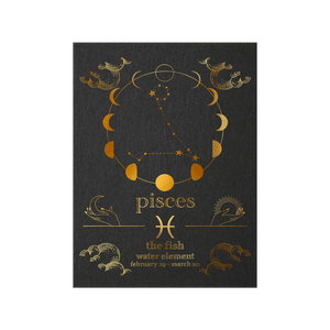 Pisces Zodiac Foil Print