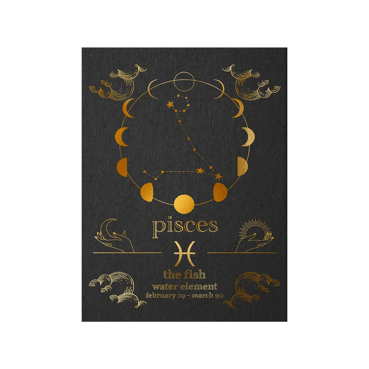 Pisces Zodiac Foil Print