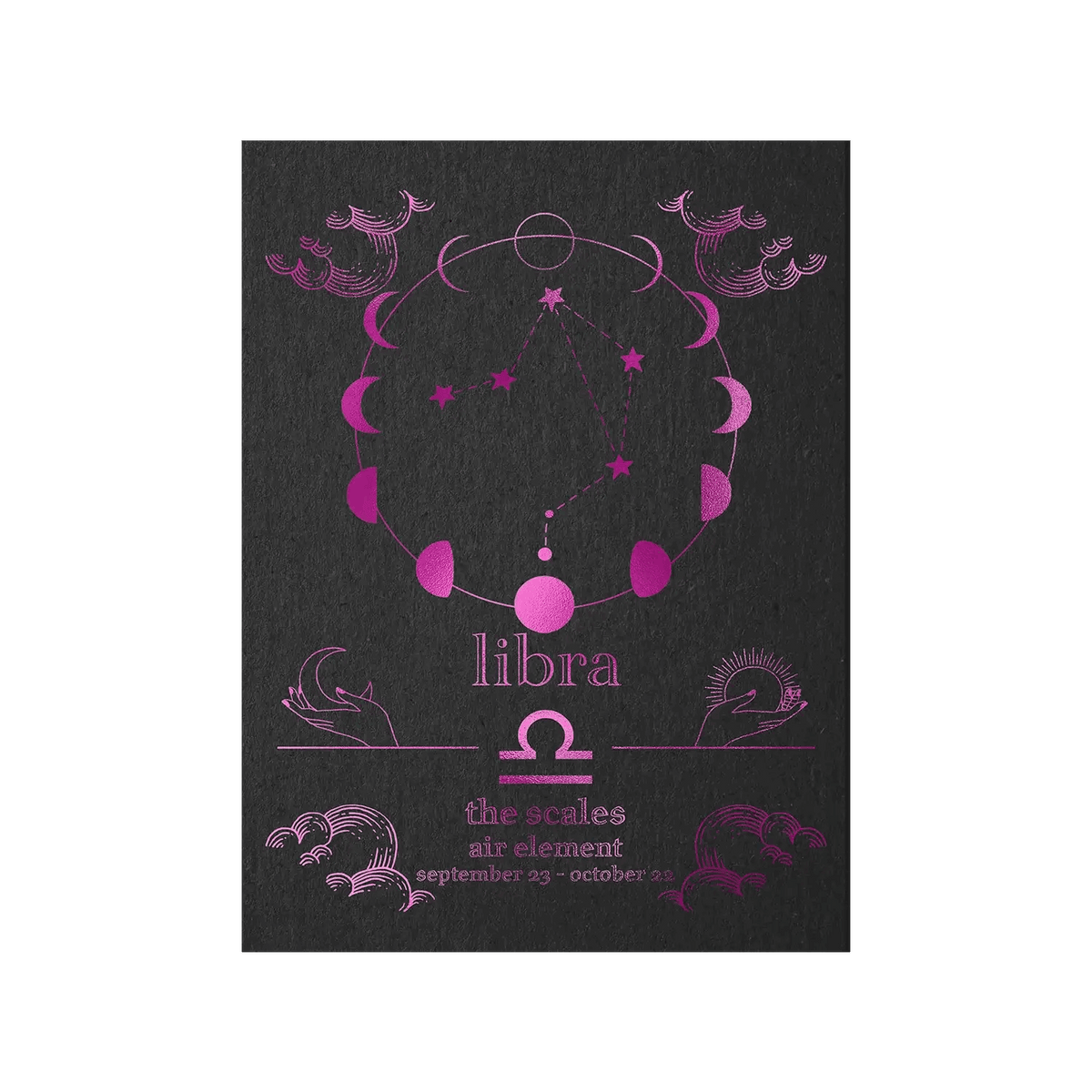 Libra Zodiac Foil Print