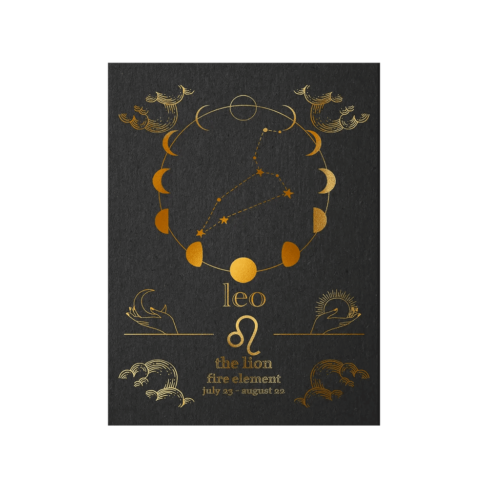Leo Zodiac Foil Print