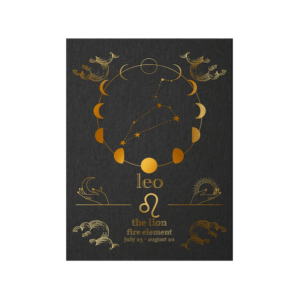 Leo Zodiac Foil Print