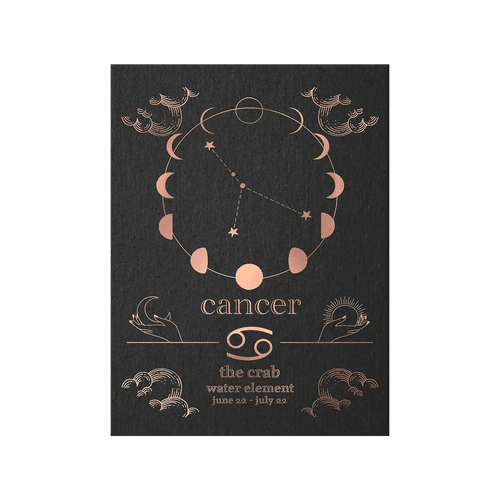 Cancer Zodiac Foil Print