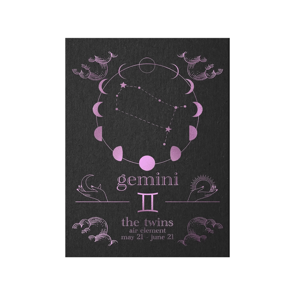 Gemini Zodiac Foil Print
