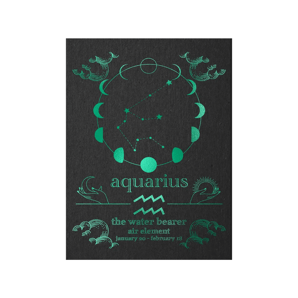 Aquarius Zodiac Foil Print