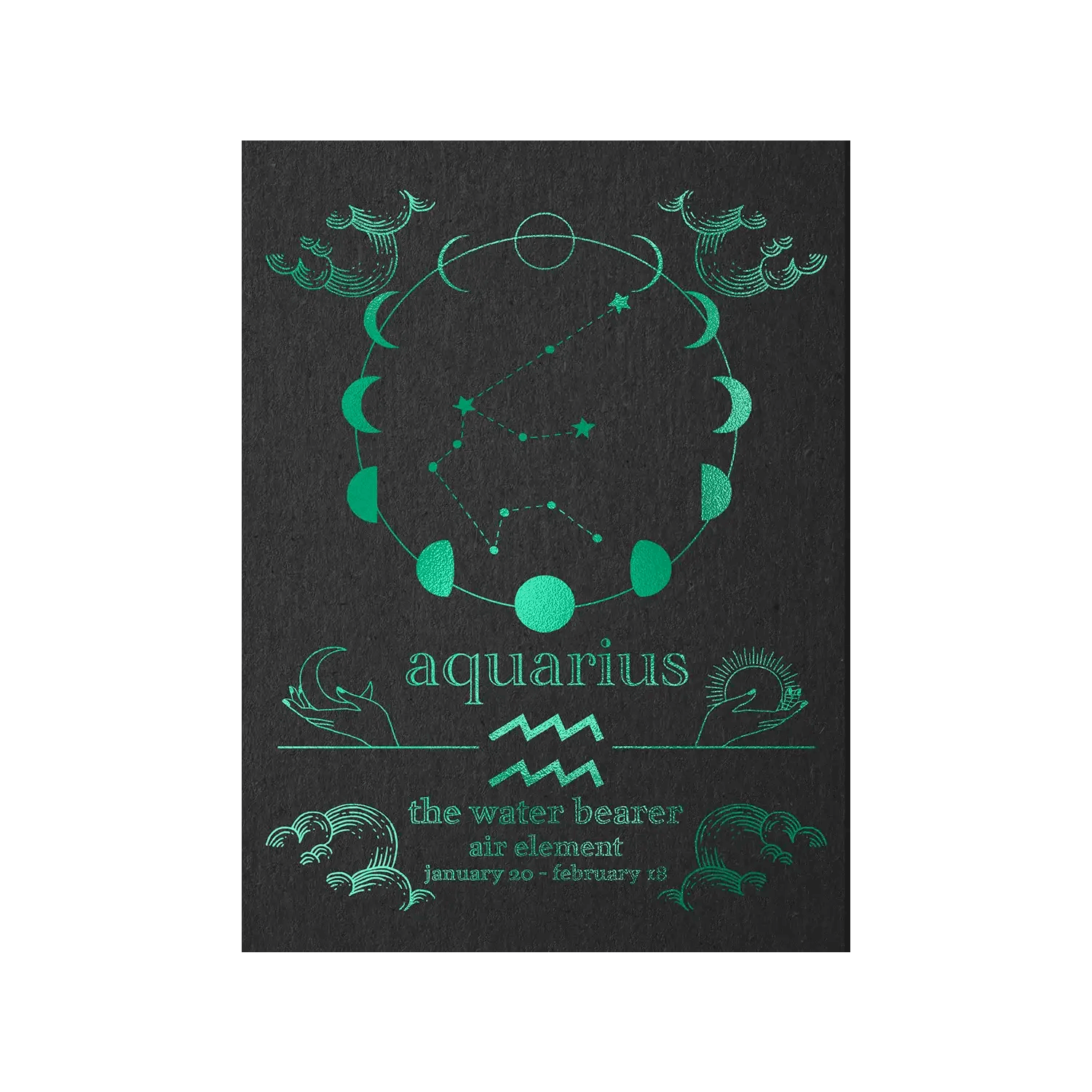 Aquarius Zodiac Foil Print