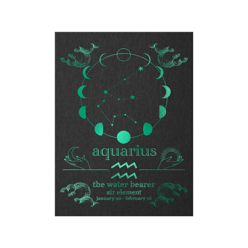 Aquarius Zodiac Foil Print