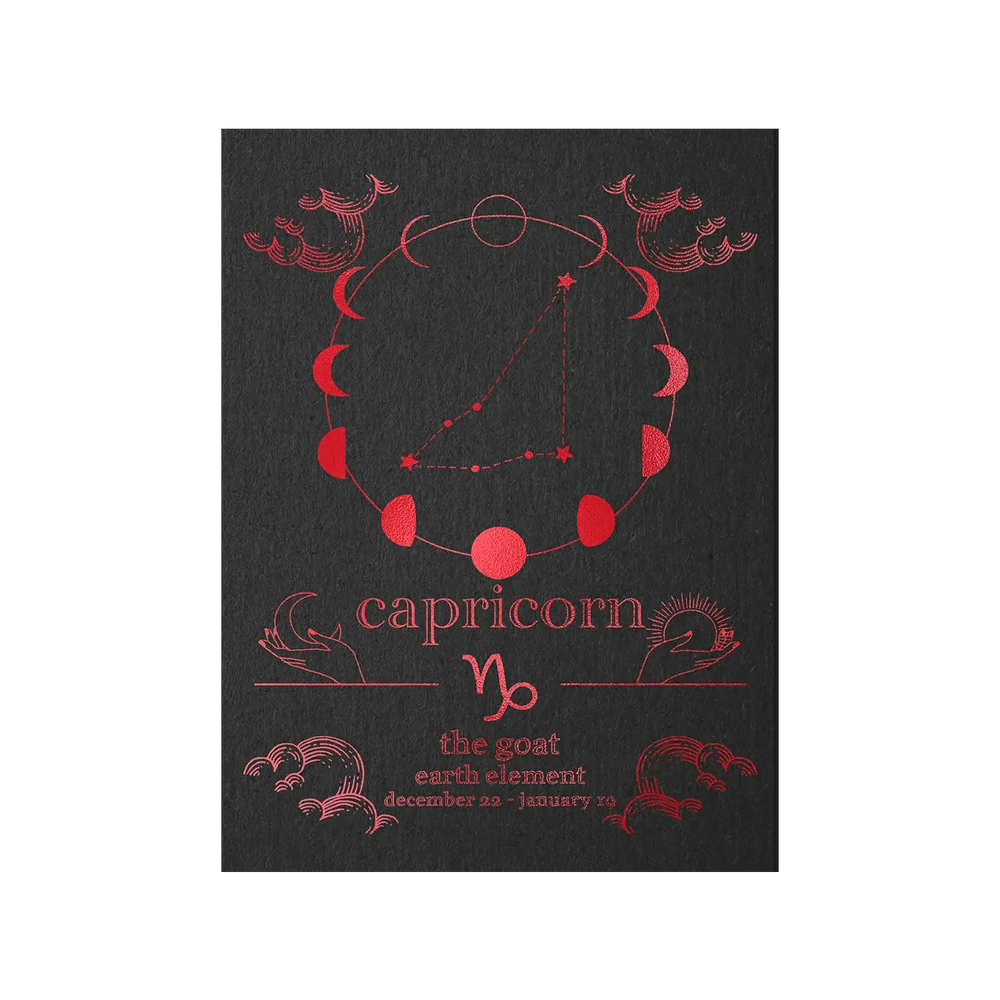 Capricorn Zodiac Foil Print