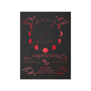 Capricorn Zodiac Foil Print