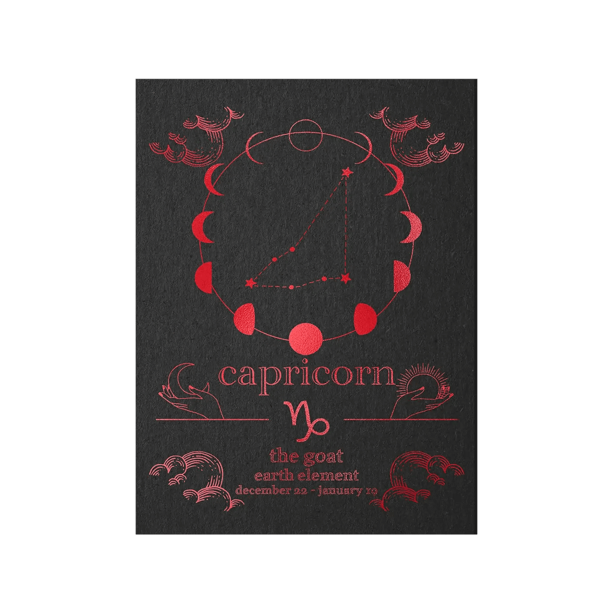 Capricorn Zodiac Foil Print