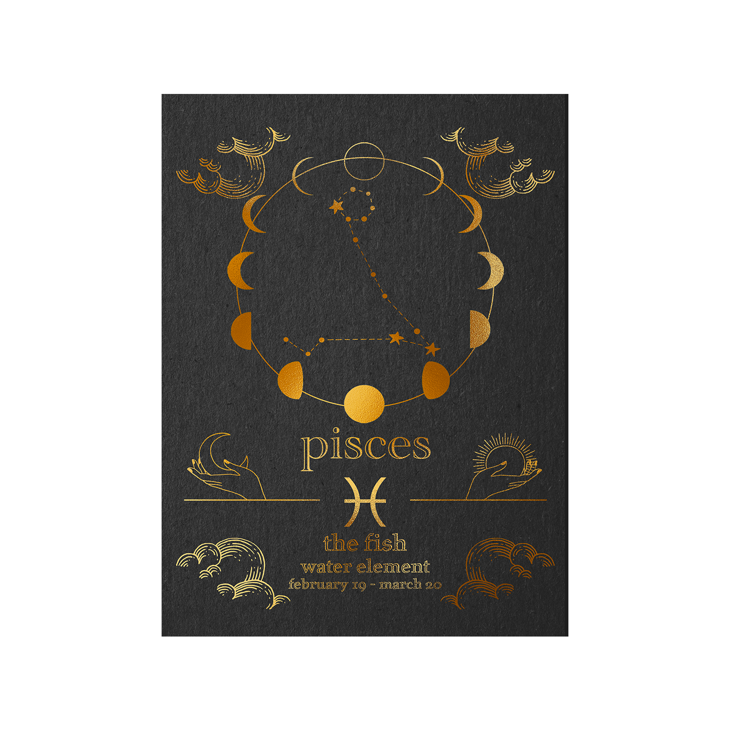 Pisces Zodiac Foil Print