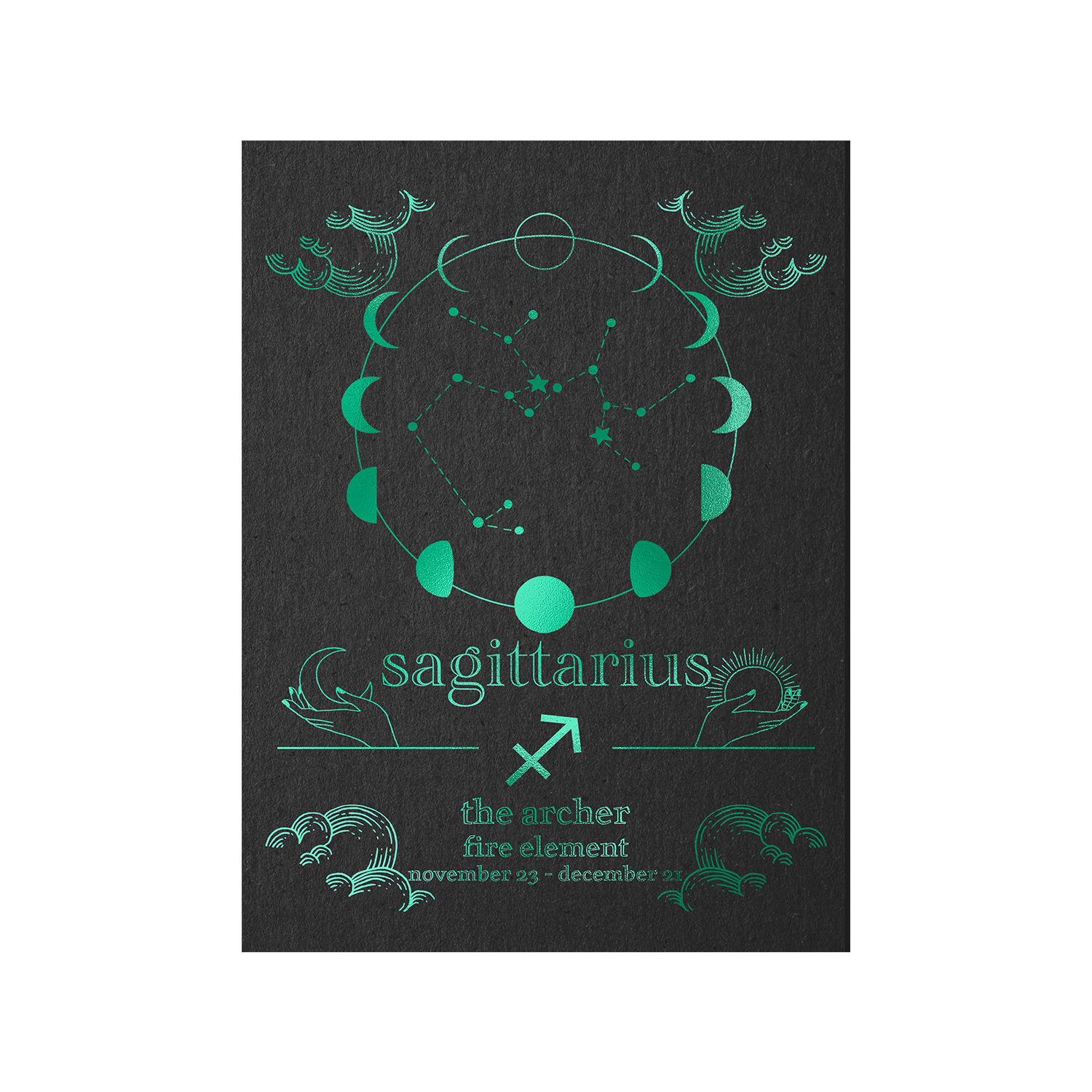 Sagittarius Zodiac Foil Print