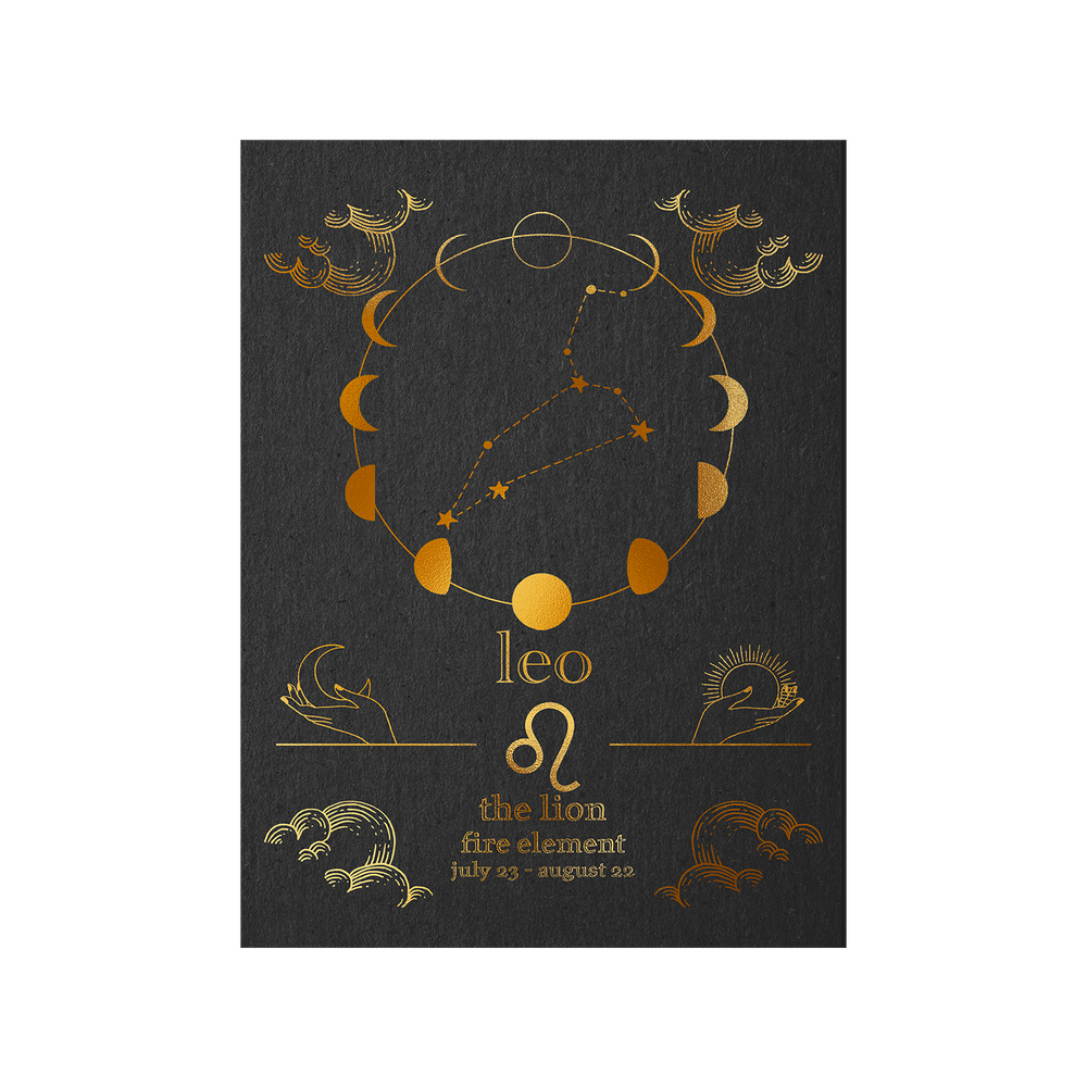 Leo Zodiac Foil Print