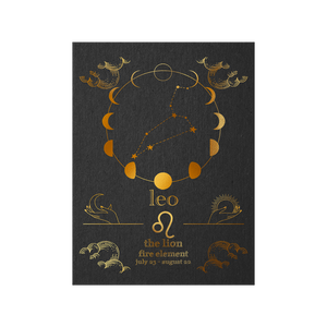 Leo Zodiac Foil Print