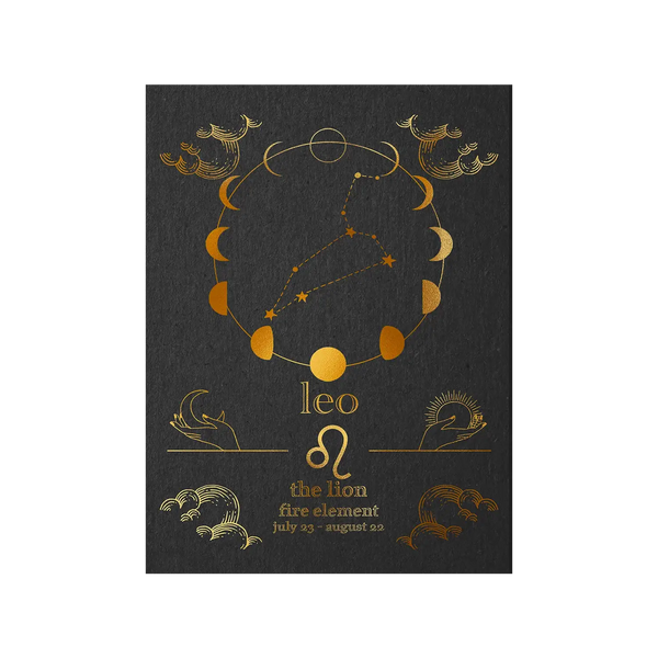 Leo Zodiac Foil Print
