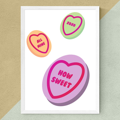 Candy Hearts foil print