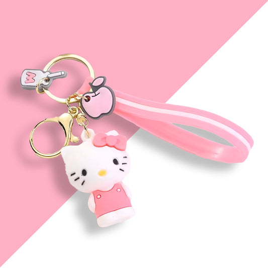 Cute Hello Kitty Keychain with Pink Charm