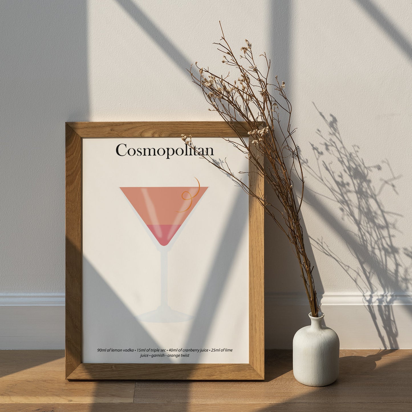 Cosmopolitan Cocktail Print - Elevate Your Home Bar with Artistic Flair!