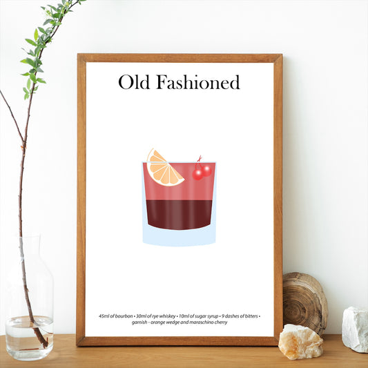 Old Fashioned Cocktail Print - Elevate Your Home Bar with Artistic Flair!