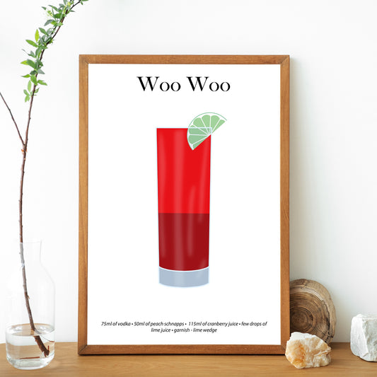 Woo Woo Cocktail Print - Elevate Your Home Bar with Artistic Flair!