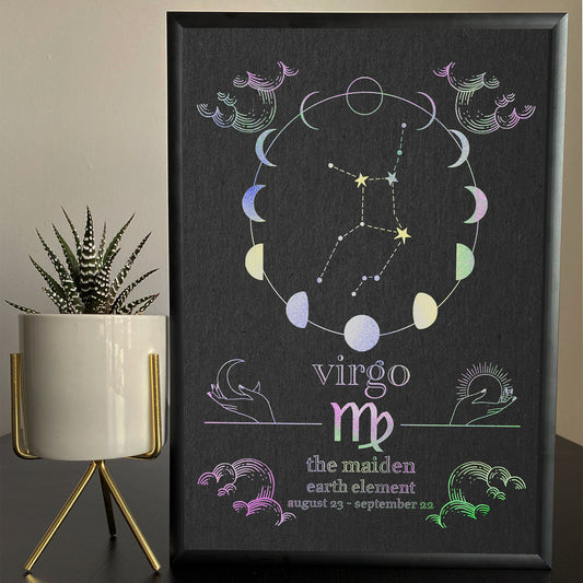 Virgo Foil Print - A Celestial Tribute to Your Zodiac Sign