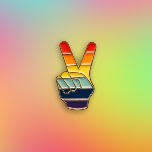 Vibrant Pride Peace Sign Enamel Pin